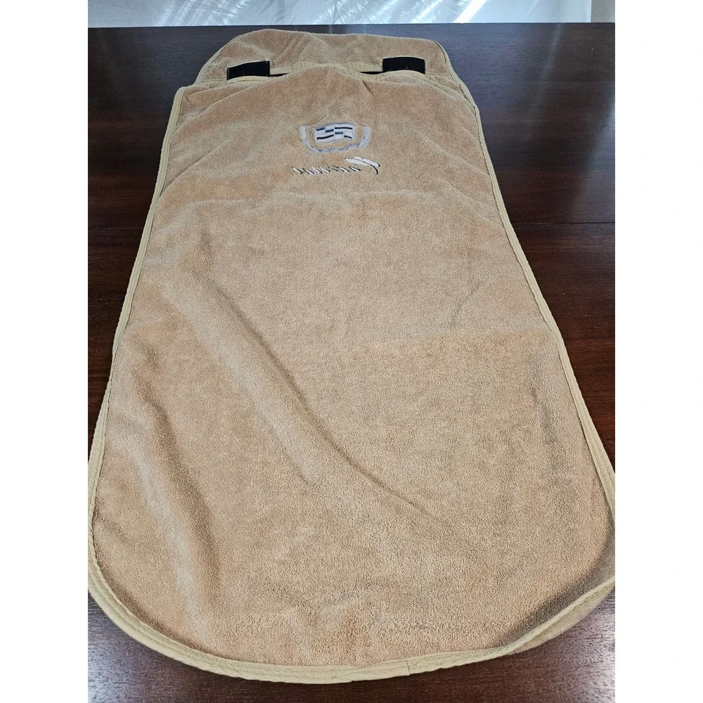 Cadillac Tan Terry Cloth Seat Towel Protector Embroidered Logo Car Cover